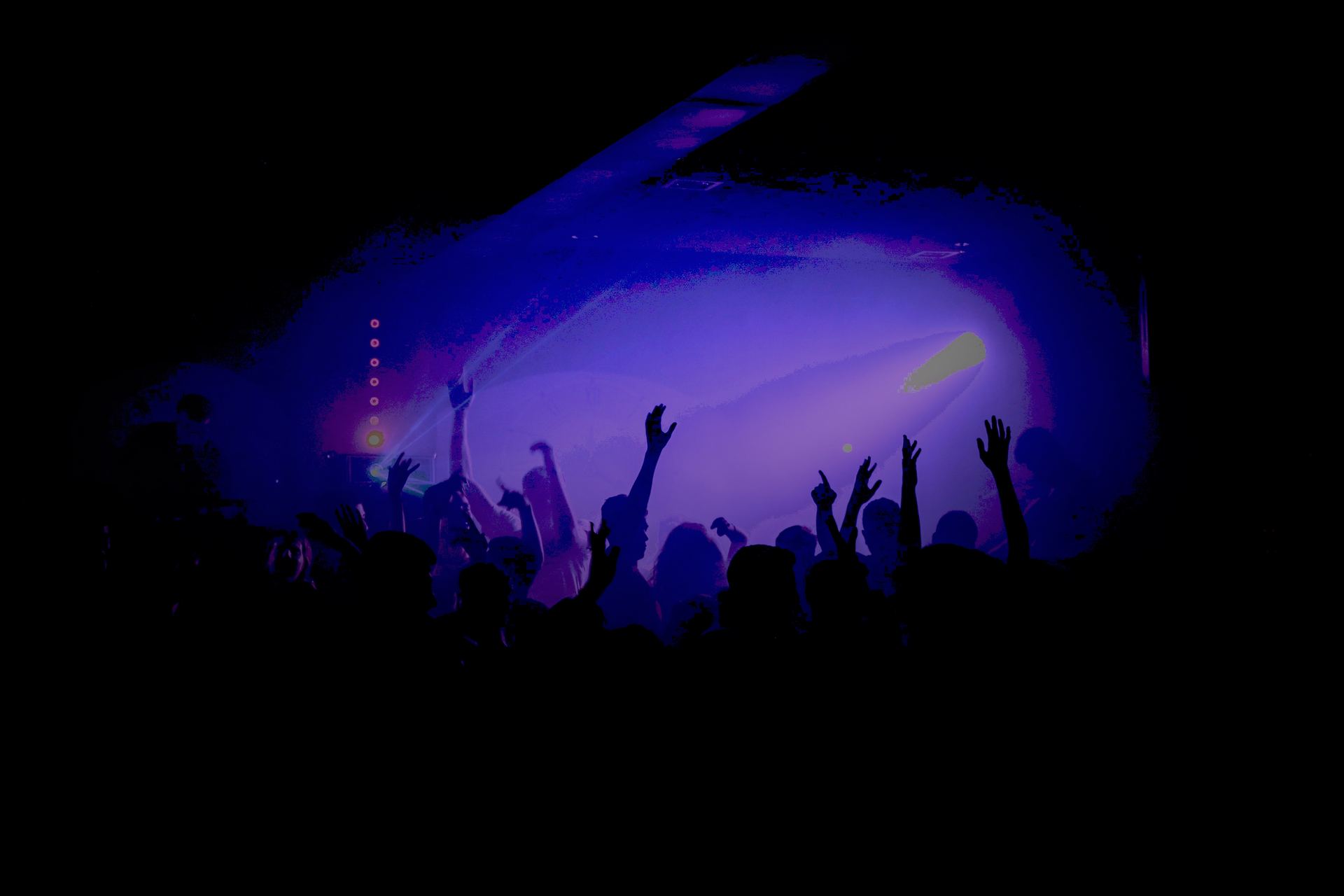 Event Spinners crowd at underground electronic event